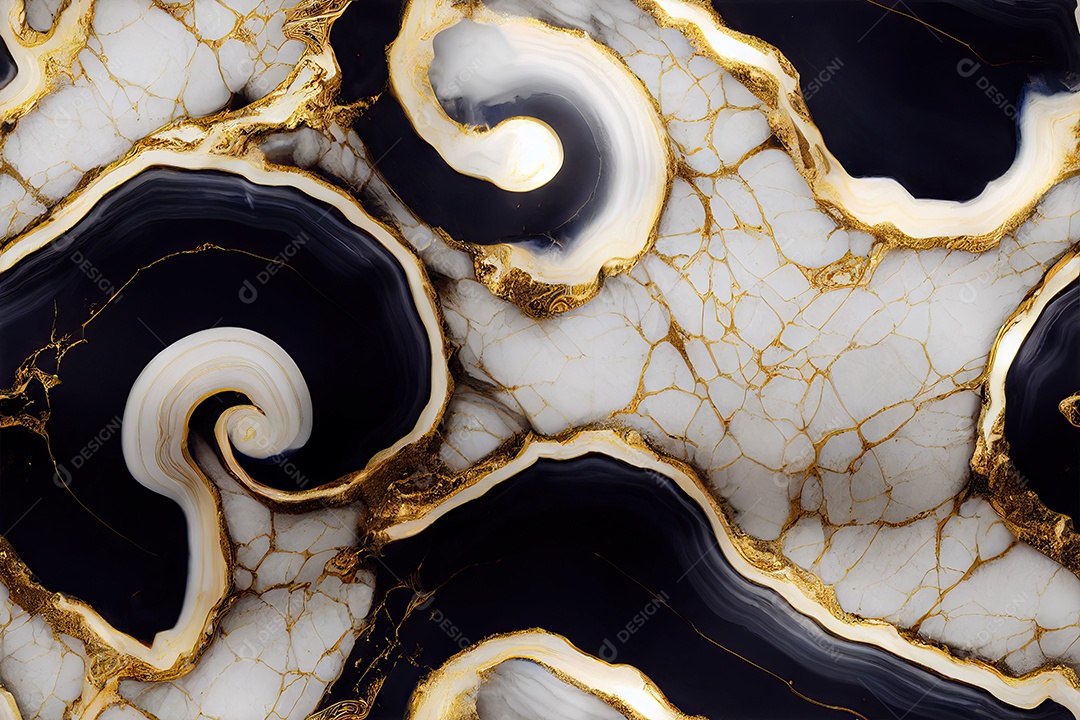 Luxuosa tinta azul marinho textura abstrata semelhante a mármore com dourado