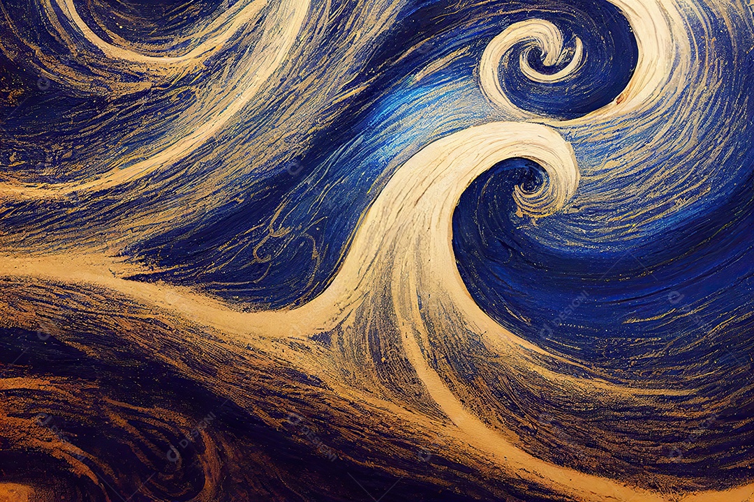 Luxuosa tinta azul marinho textura abstrata semelhante a mármore com dourado