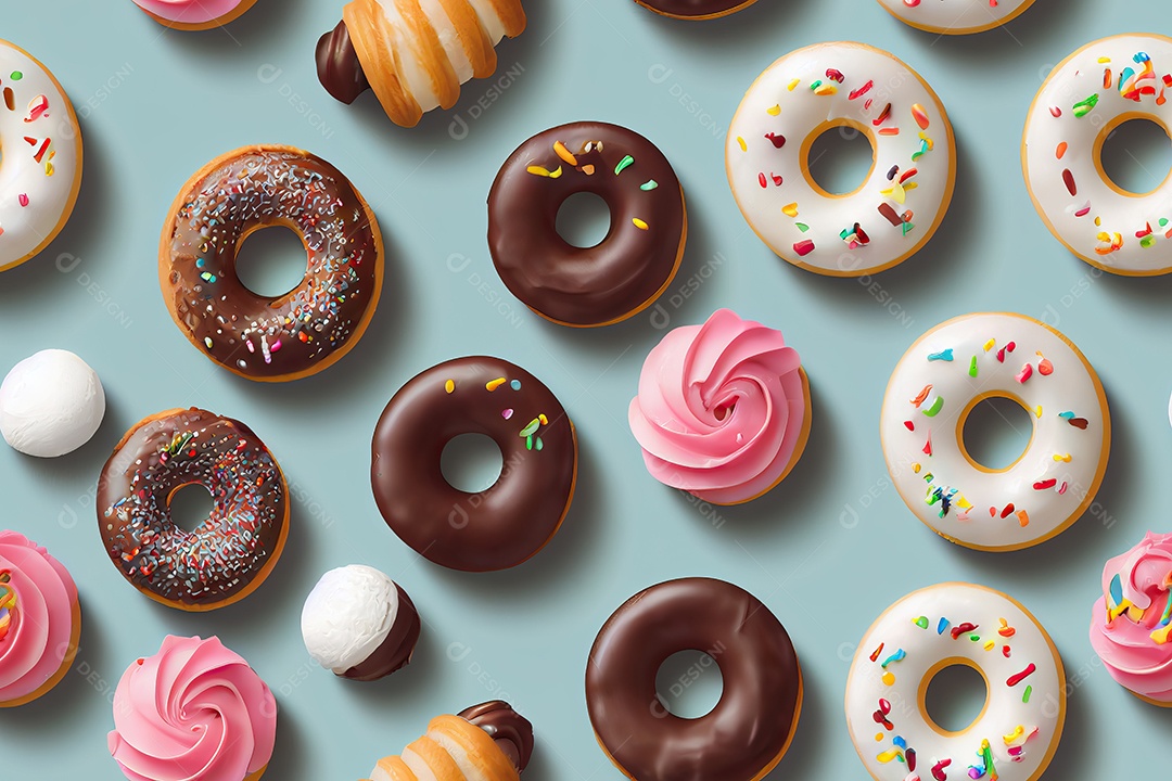 Textura de painel com ícones realistas de doces infantis