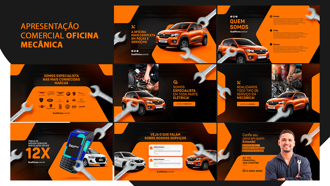 Apresentação Comercial Oficina Mecânica PSD Editável