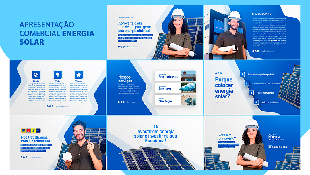 Apresentação Comercial Energia Solar PSD Editável