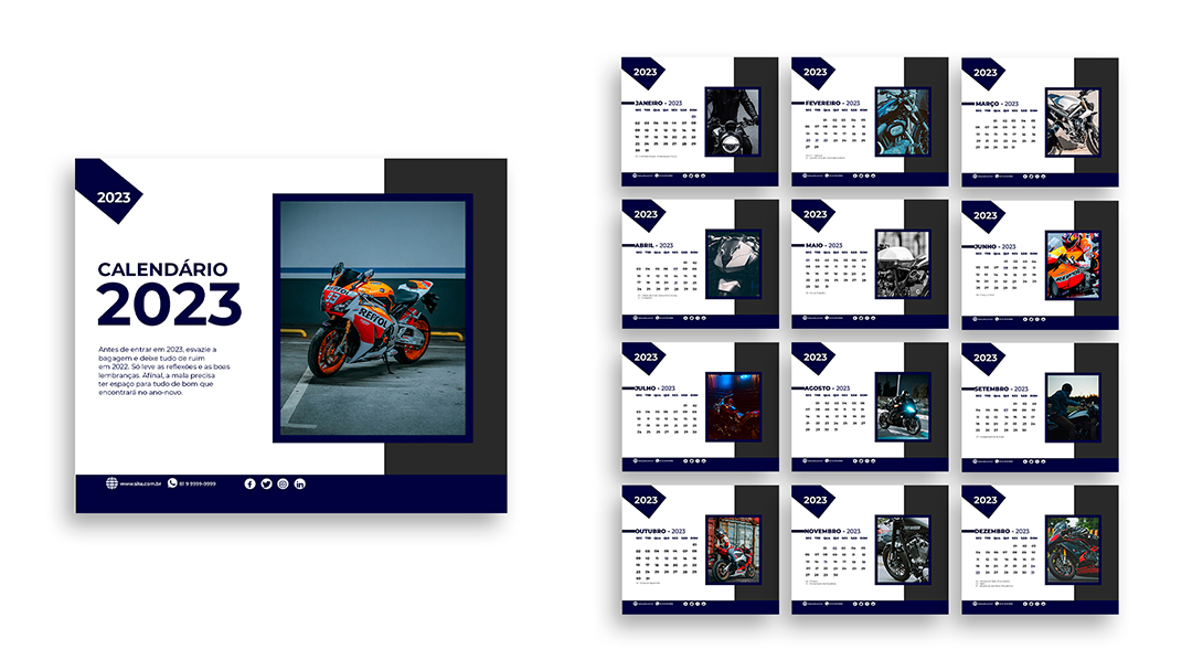 Modelo de Calendário 2023 PSD Editável