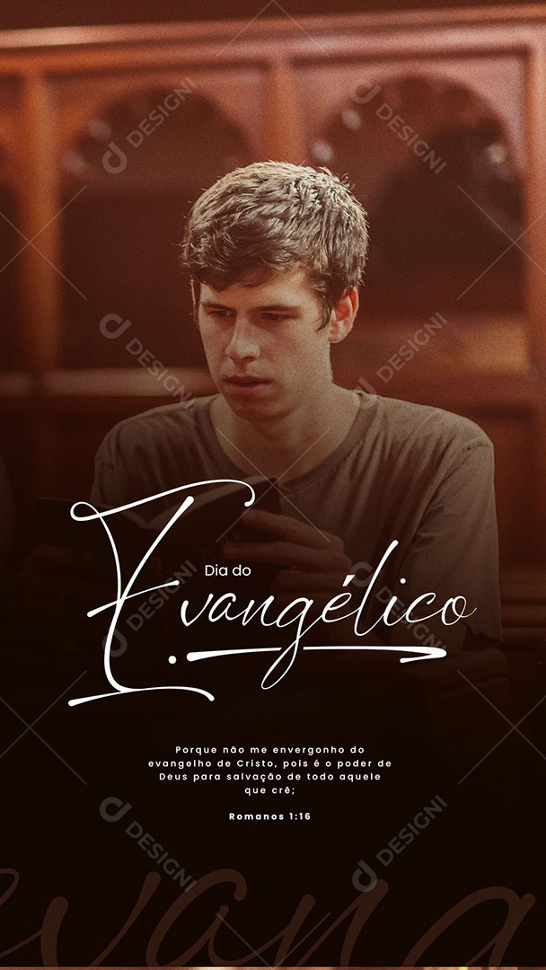 Story Porque não me Envergonho do Evangelho de Cristo Dia do Evangélico Social Media PSD Editável