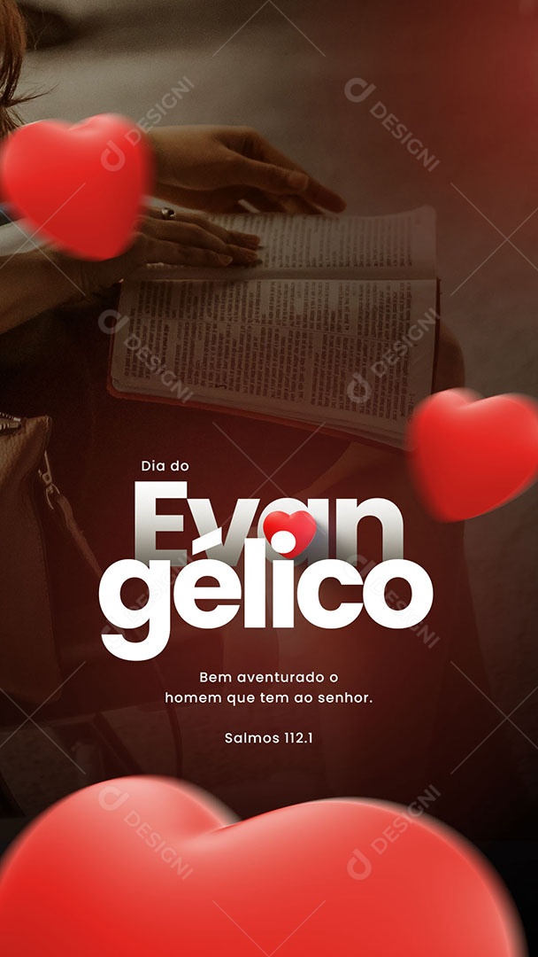 Story Bem Aventurado o Homem que Tem ao Senhor Salmos 112.1 Dia do Evangélico Social Media PSD Editável