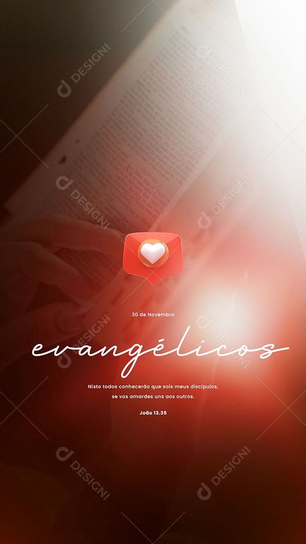 Story Nisto todos Conhecerão que sois meus Discípulos Dia do Evangélico Social Media PSD Editável