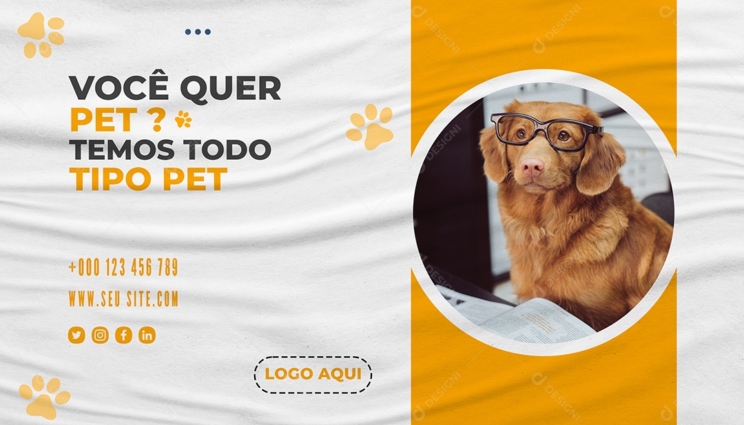 Social Media Pet Shop Você Quer Pet PSD Editável