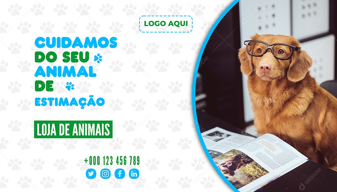 Social Media Feed Pet Shop Cuidamos do Seu Animal PSD Editável