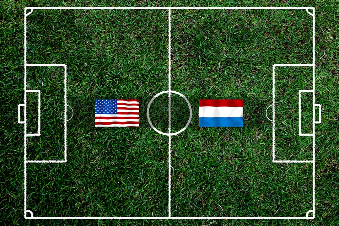 Competição da Copa de Futebol das 16 equipes entre a Holanda e a América.