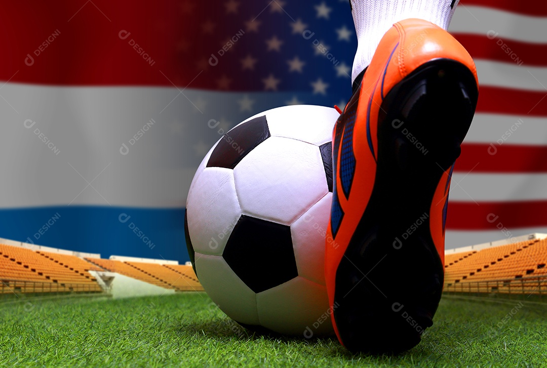 Competição da Copa de Futebol das 16 equipes entre a Holanda e a América.