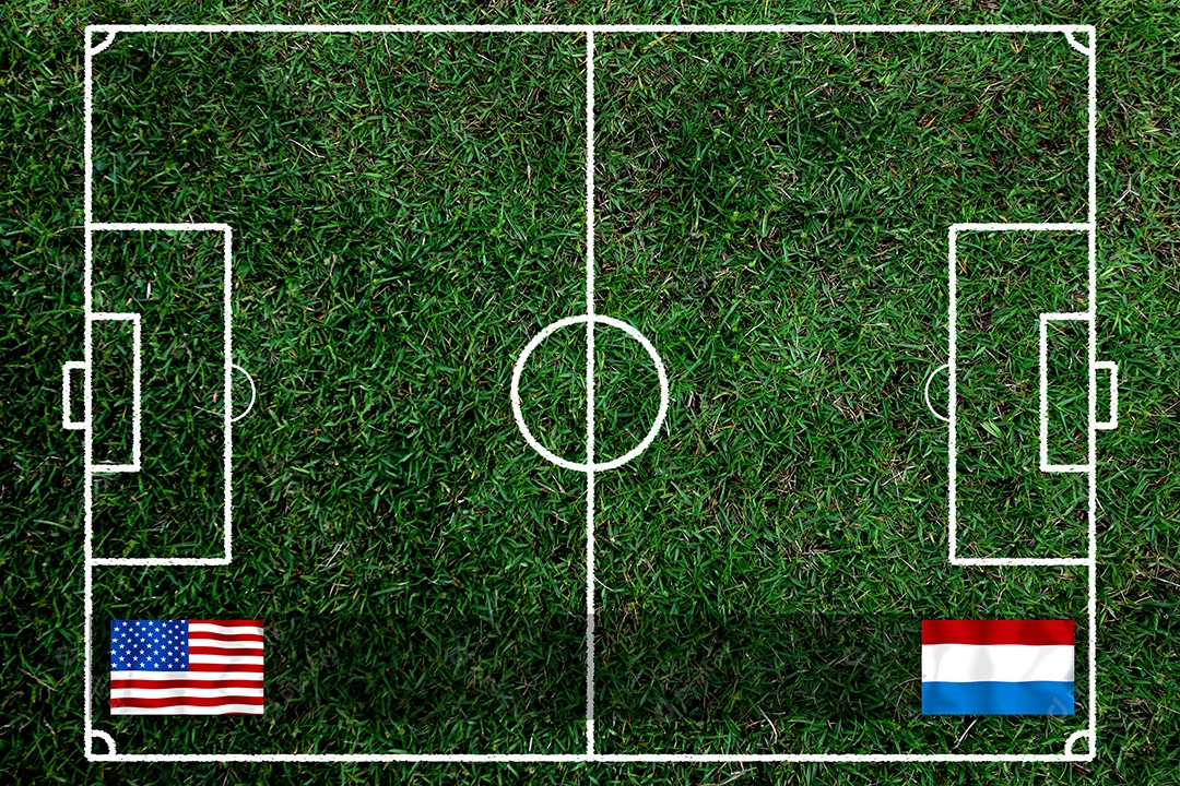 Competição da Copa de Futebol das 16 equipes entre a Holanda e a América.