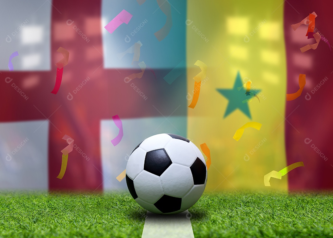 Copa de futebol competição rodada entre a seleção nacional da Inglaterra e a nacional do Senegal.