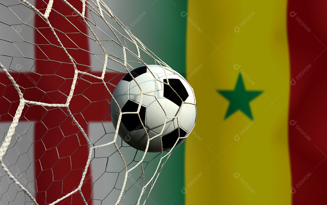 Copa de futebol competição rodada entre a seleção nacional da Inglaterra e a nacional do Senegal.