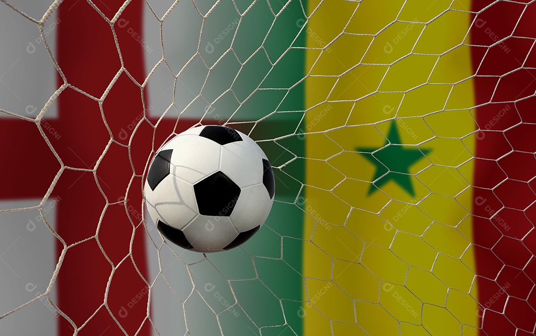 Copa de futebol competição rodada entre a seleção nacional da Inglaterra e a nacional do Senegal.