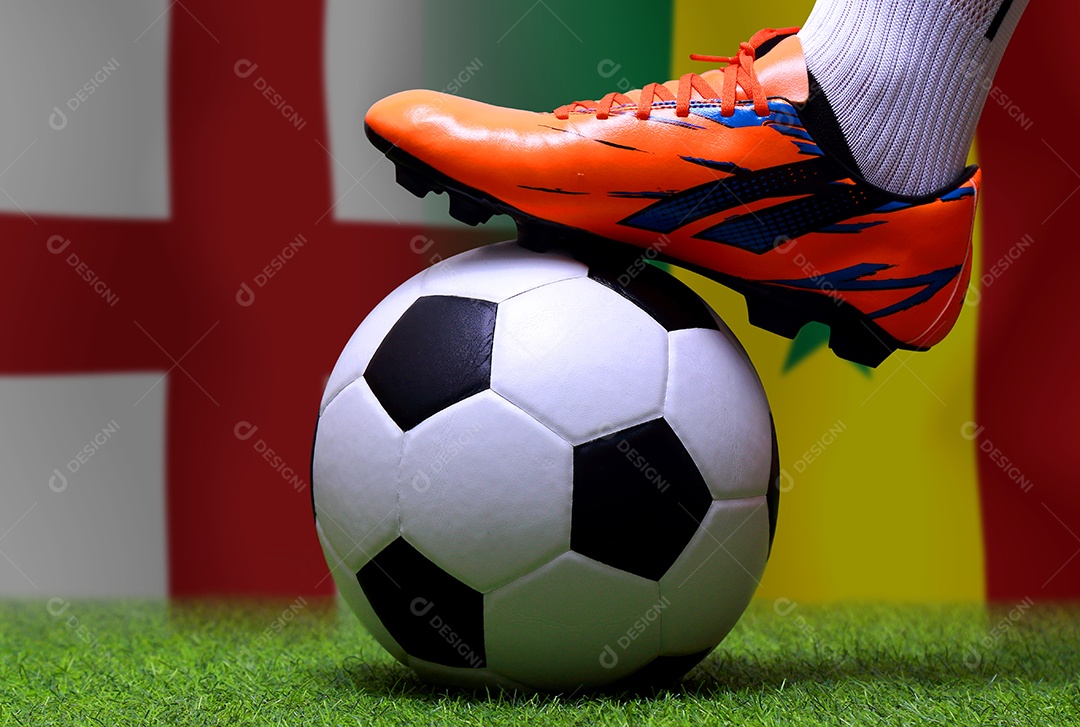 Copa de futebol competição rodada entre a seleção nacional da Inglaterra e a nacional do Senegal.