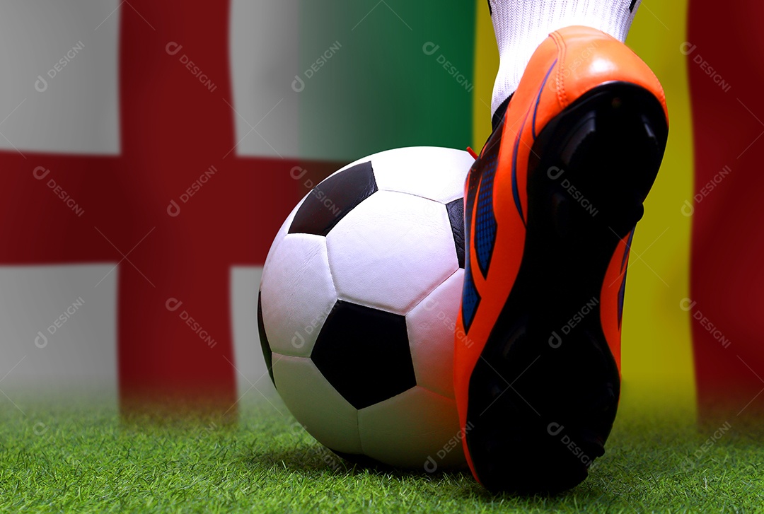 Copa de futebol competição rodada entre a seleção nacional da Inglaterra e a nacional do Senegal.