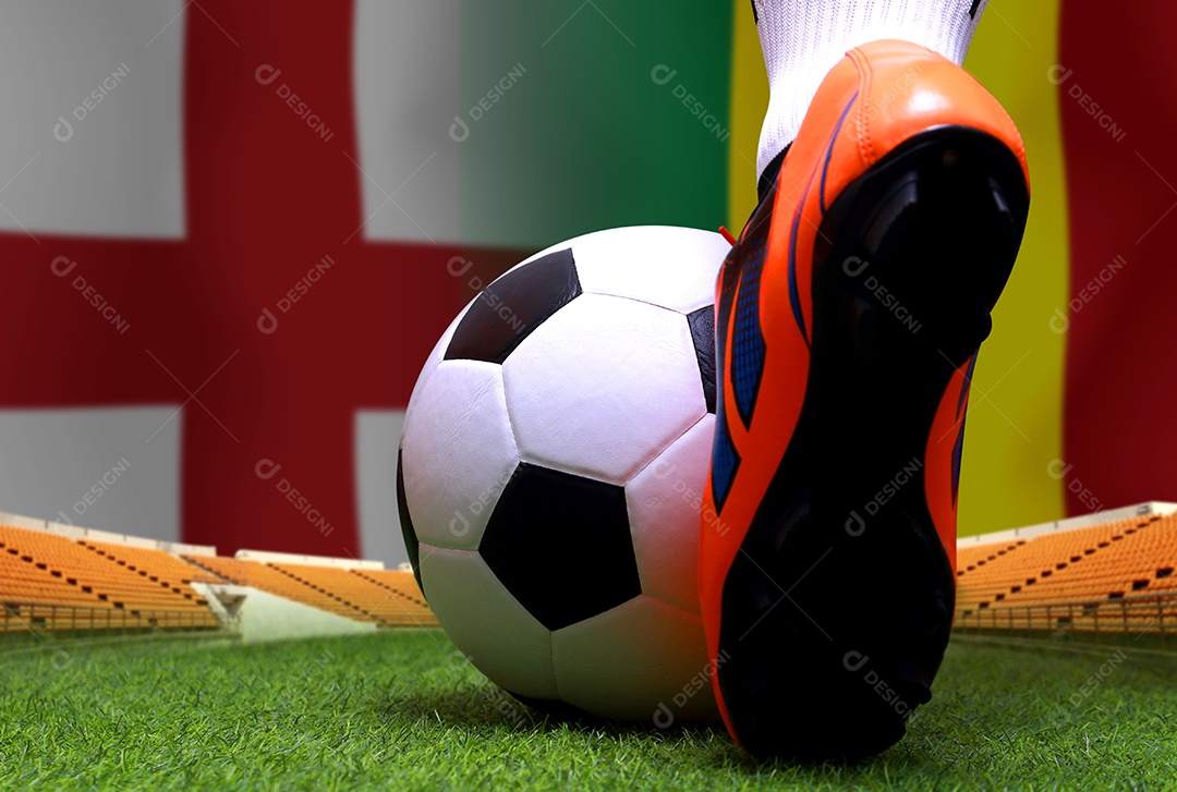 Copa de futebol competição rodada entre a seleção nacional da Inglaterra e a nacional do Senegal.