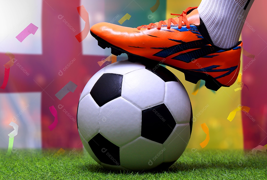 Copa de futebol competição rodada entre a seleção nacional da Inglaterra e a nacional do Senegal.