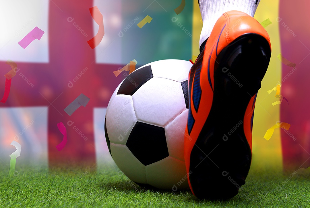 Copa de futebol competição rodada entre a seleção nacional da Inglaterra e a nacional do Senegal.