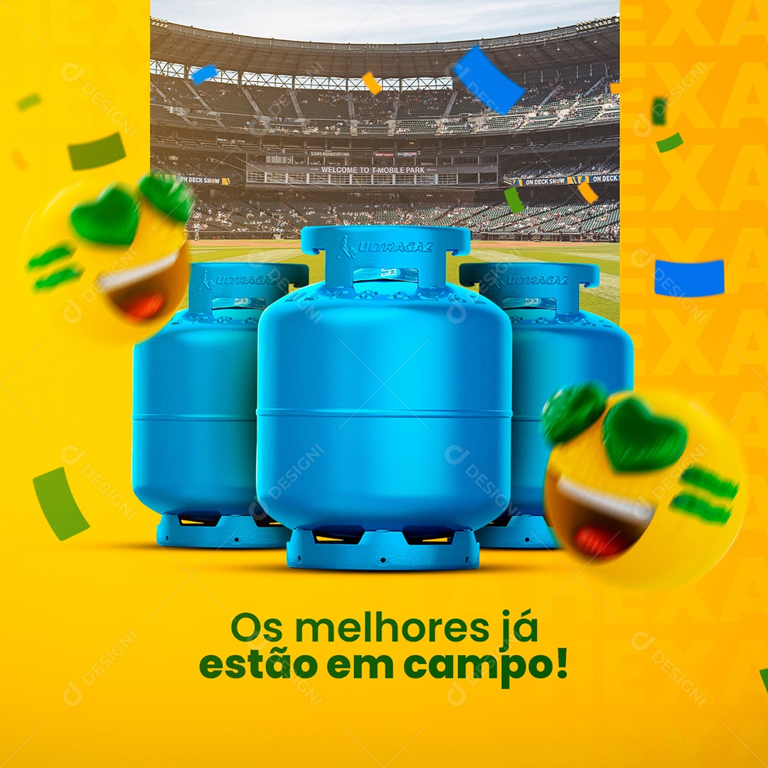 Os Melhores já Estão em Campo Gás de Cozinha Social Media PSD Editável