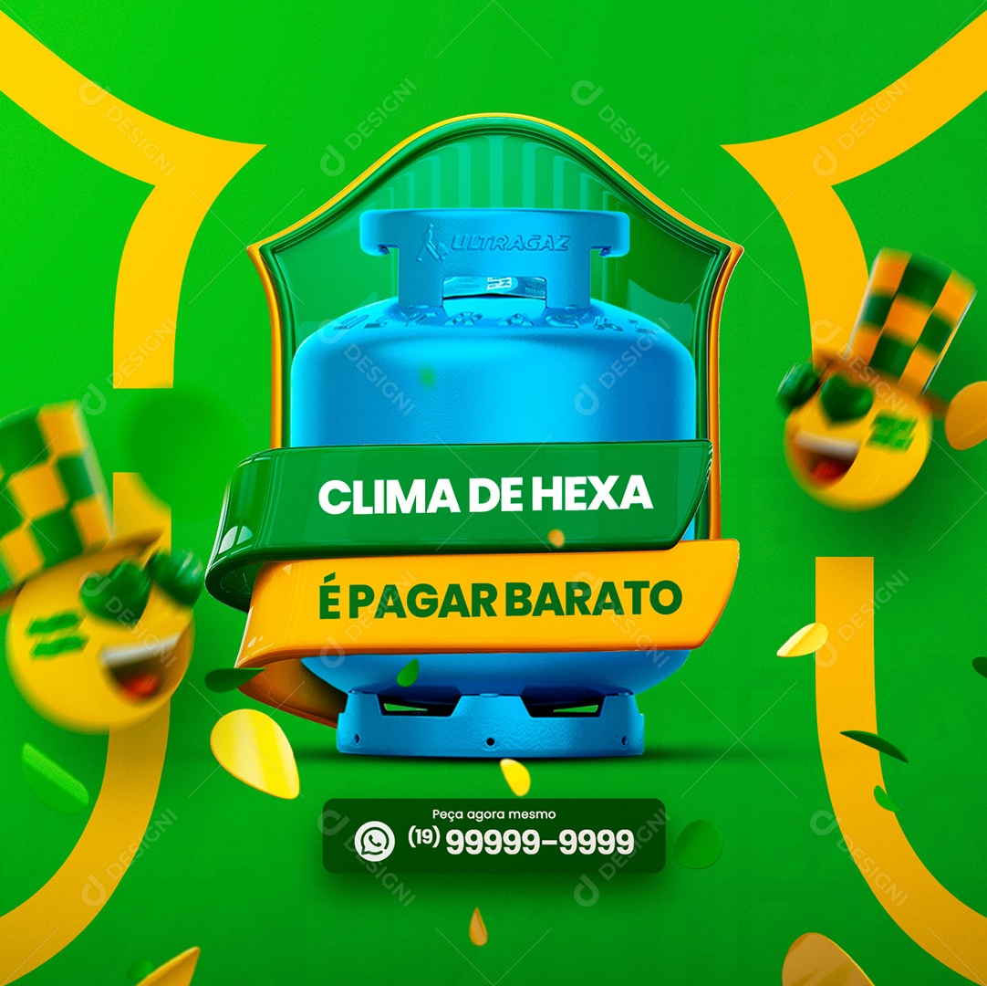 Clima de Hexa é Pagar Barato Gás de Cozinha Social Media PSD Editável