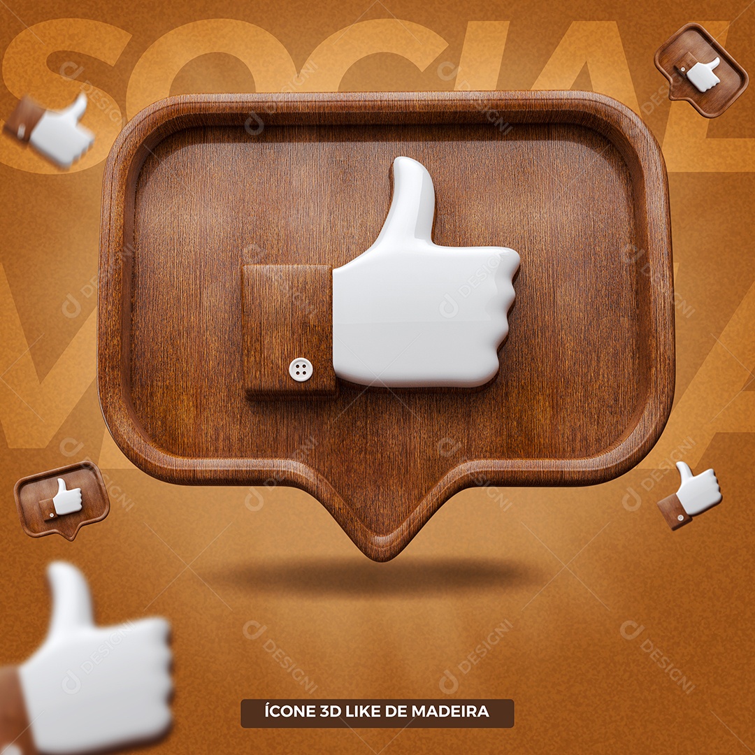 Emoji Amei Instagram em Caixa de Mensagem 3D PSD