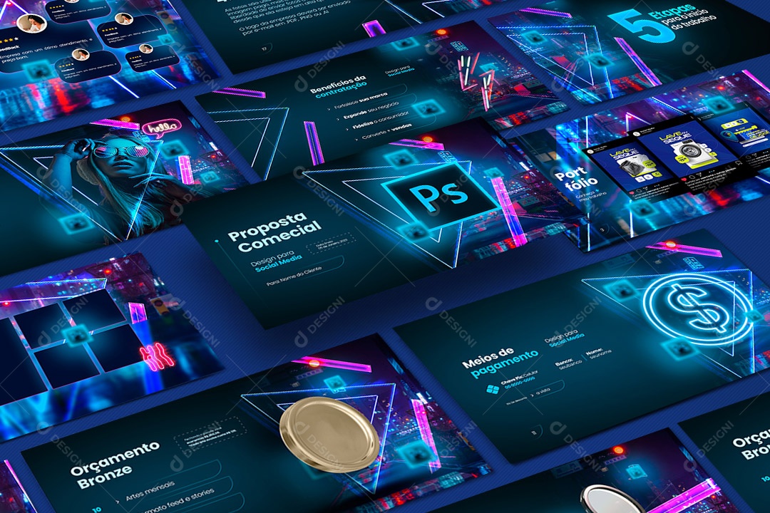 Apresentação Comercial Completa Para Social Media PSD Editável