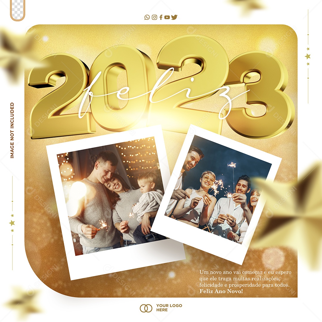 Post Social Media Feliz Ano Novo 2023
