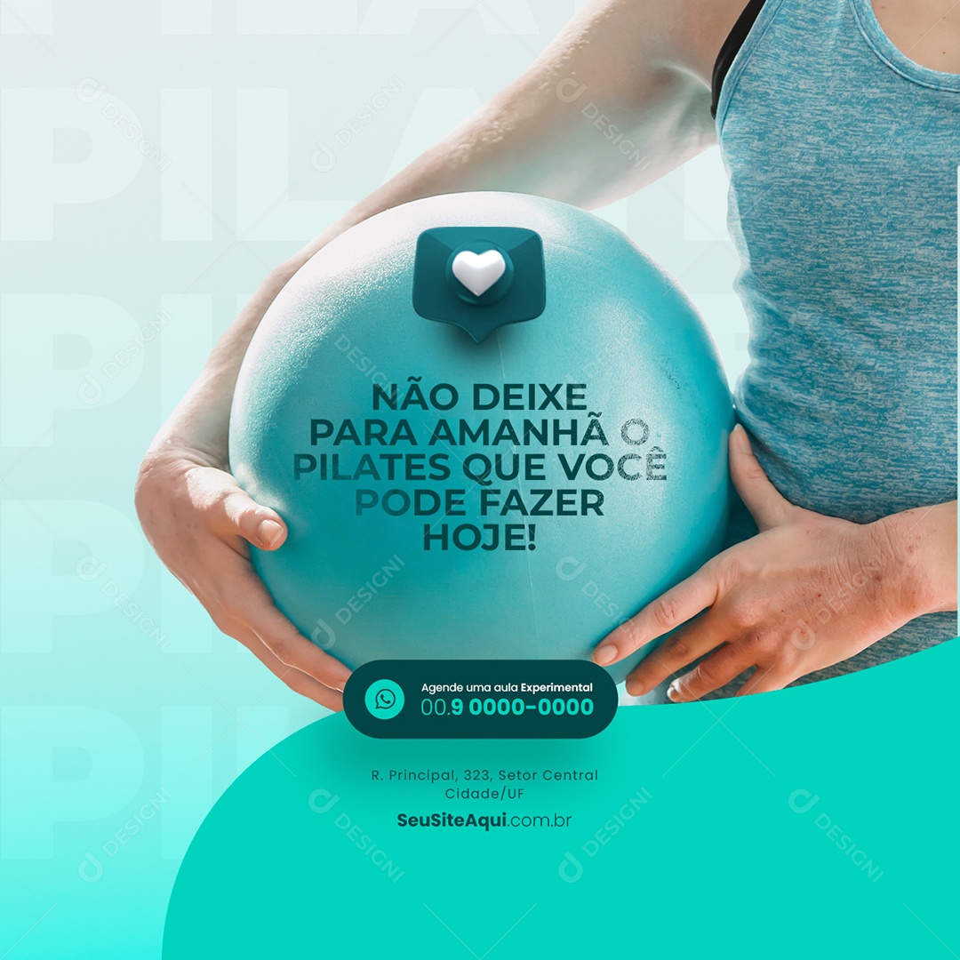 Não Deixe para Amanhã o Pilates Fisioterapia Social Media PSD Editável
