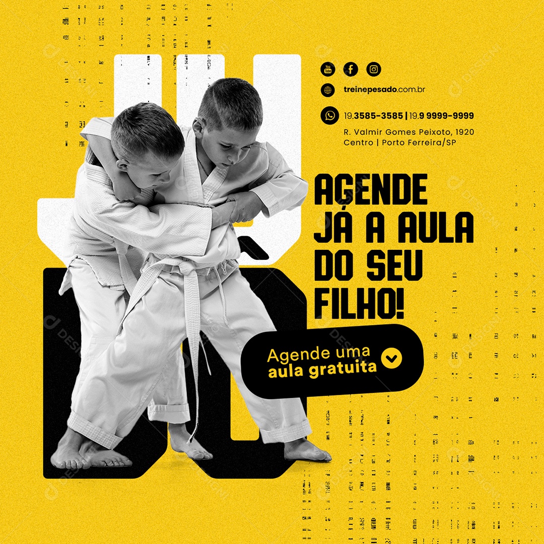 Agende Já a Aula do seu Filho Escola de Luta Social Media PSD Editável