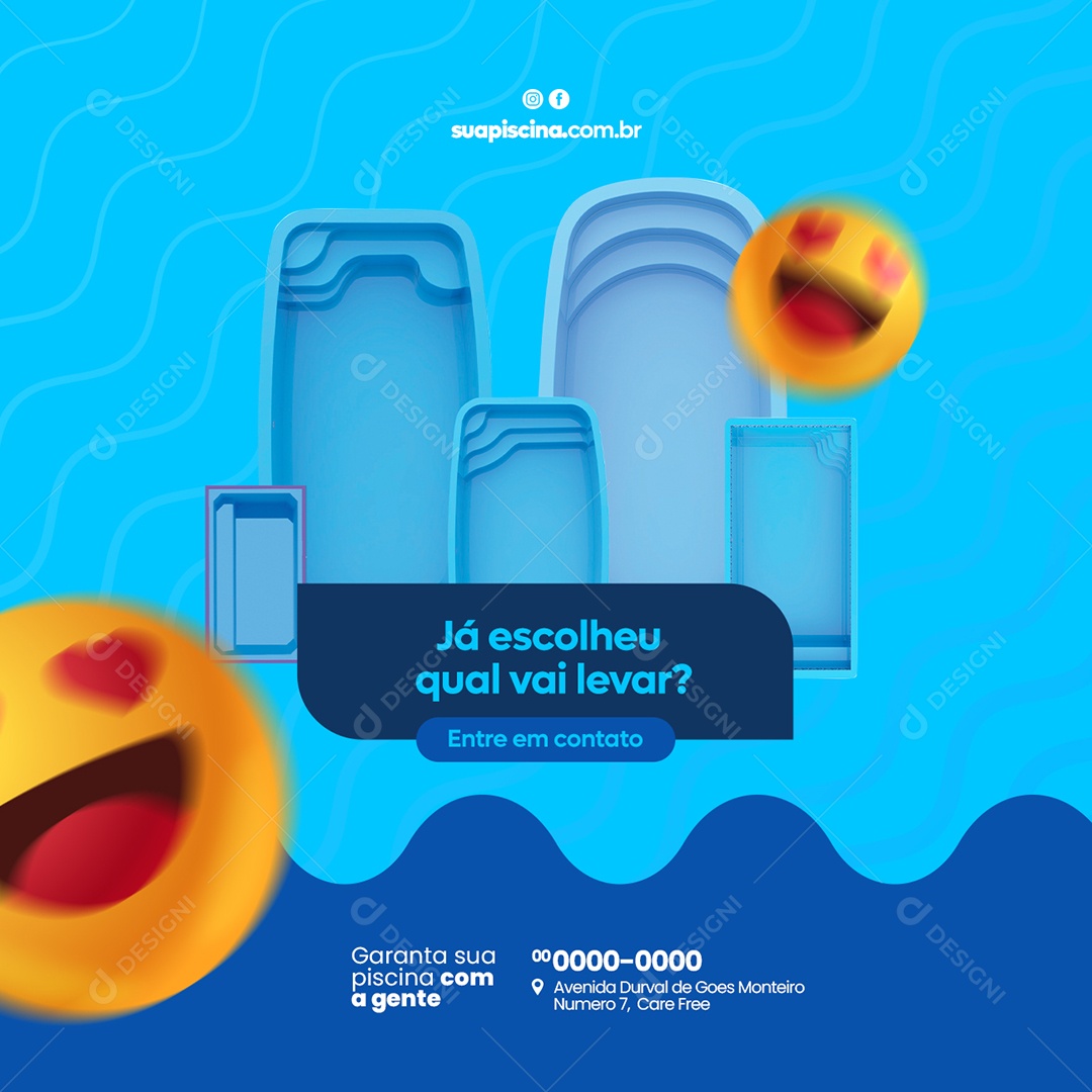 Já Escolheu Qual Vai Levar Piscina Social Media PSD Editável