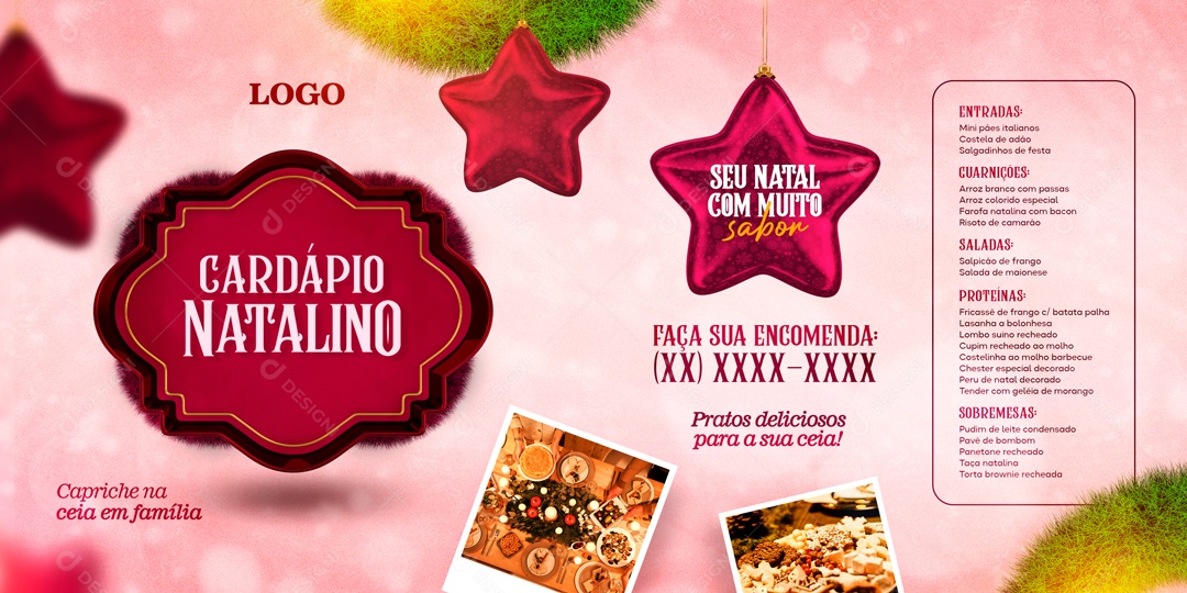 Banner Cardápio Natalino Social Media PSD Editável