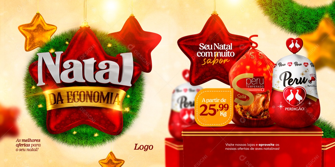 Banner Natal da Economia Venha Conferir Social Media PSD Editável