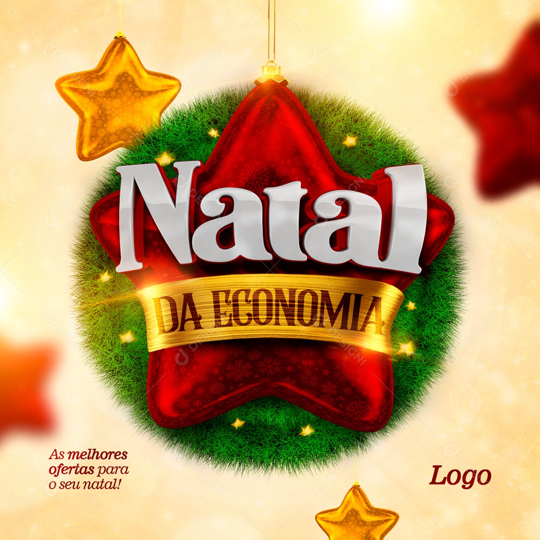 Selo 3D Para Composição Natal da Economia PSD