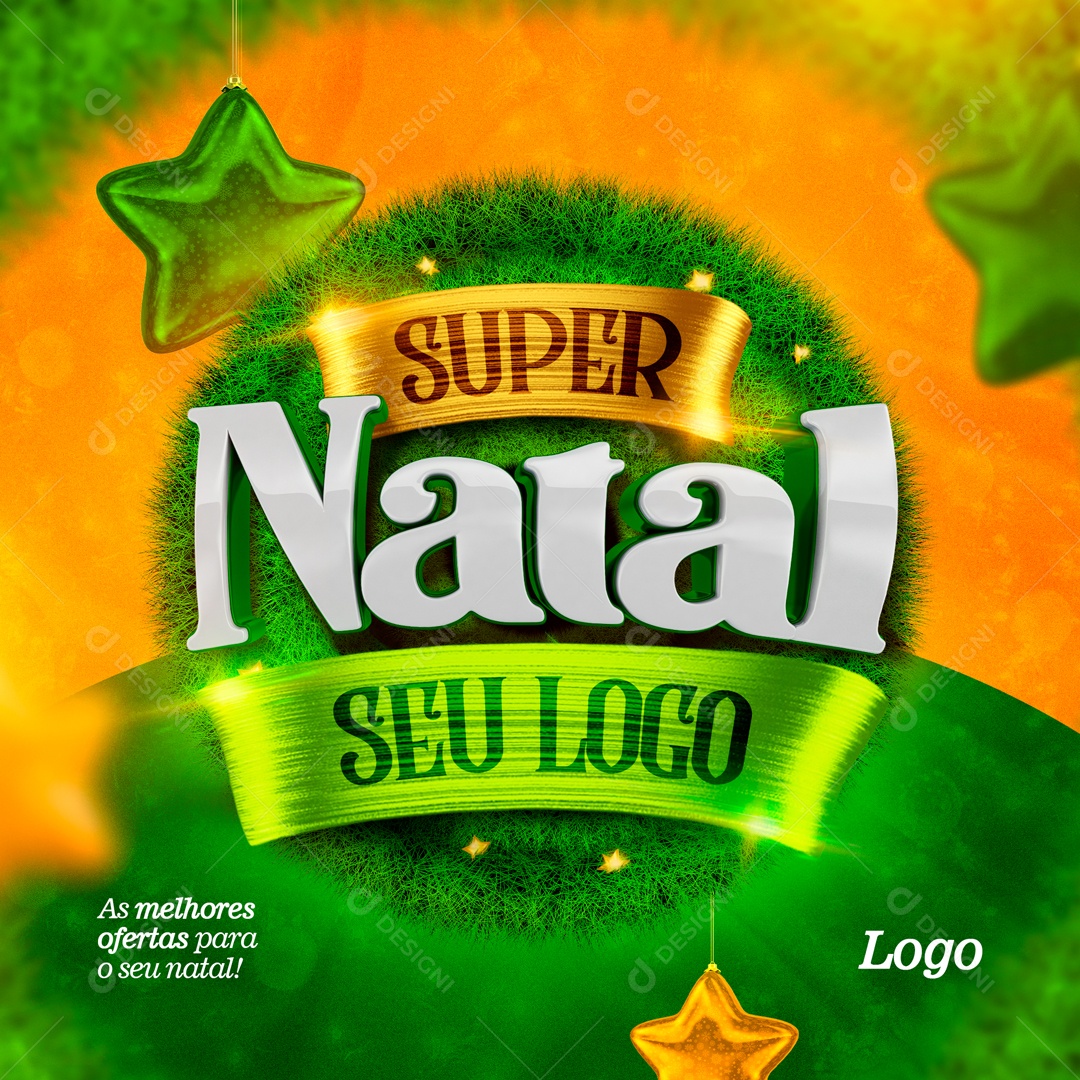 Selo 3D Para Composição Super Natal PSD