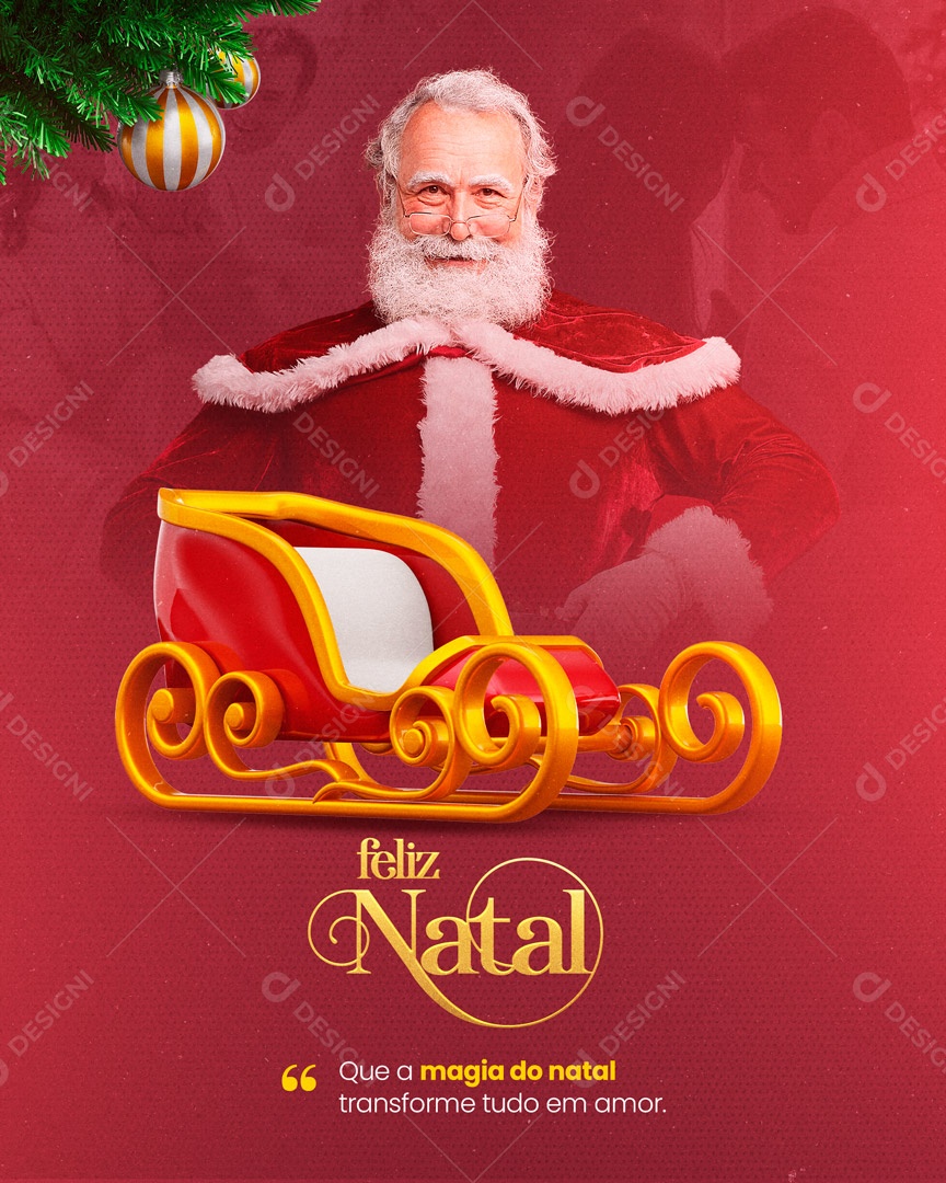 Que a Magia do Natal Transforme tudo em Amor Feliz Natal Social Media PSD Editável