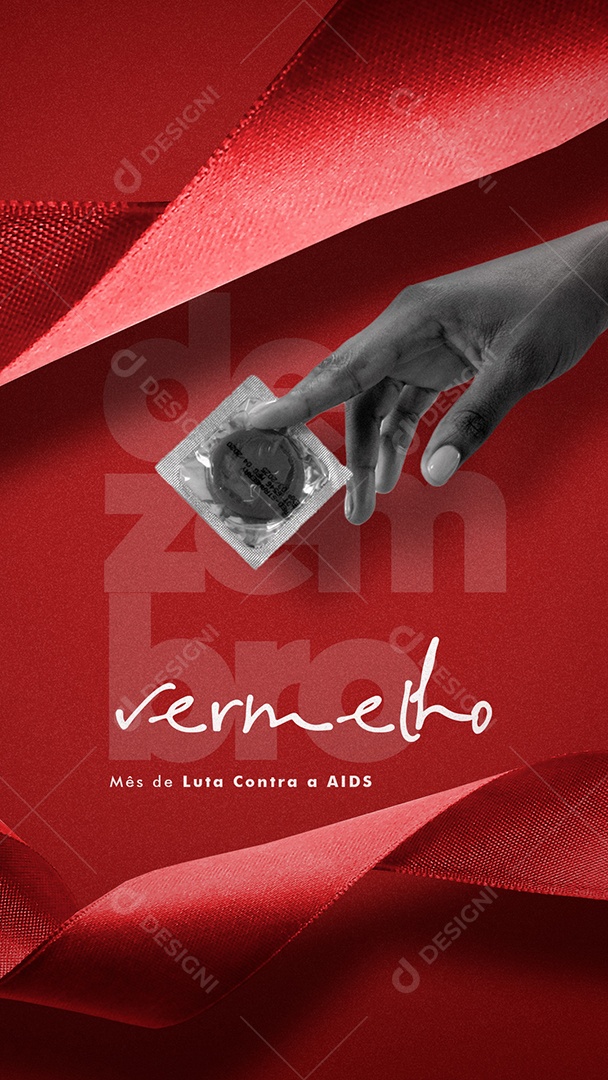 Story Dezembro Vermelho Mês de Luta Contra a AIDS Social Media PSD Editável