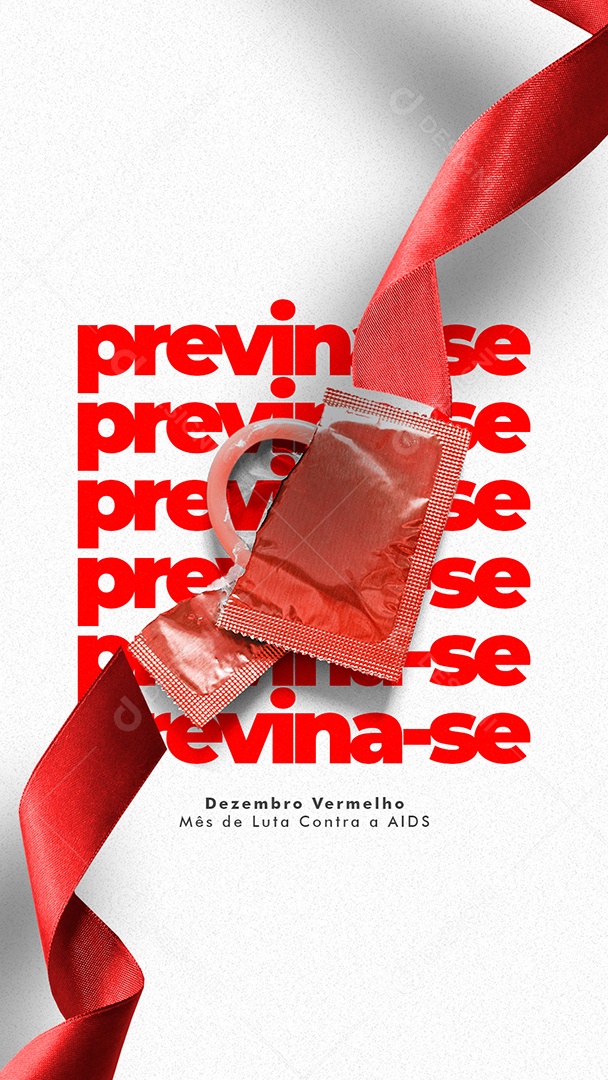 Story Previna se Mês de Luta Contra a AIDS Dezembro Vermelho Social Media PSD Editável