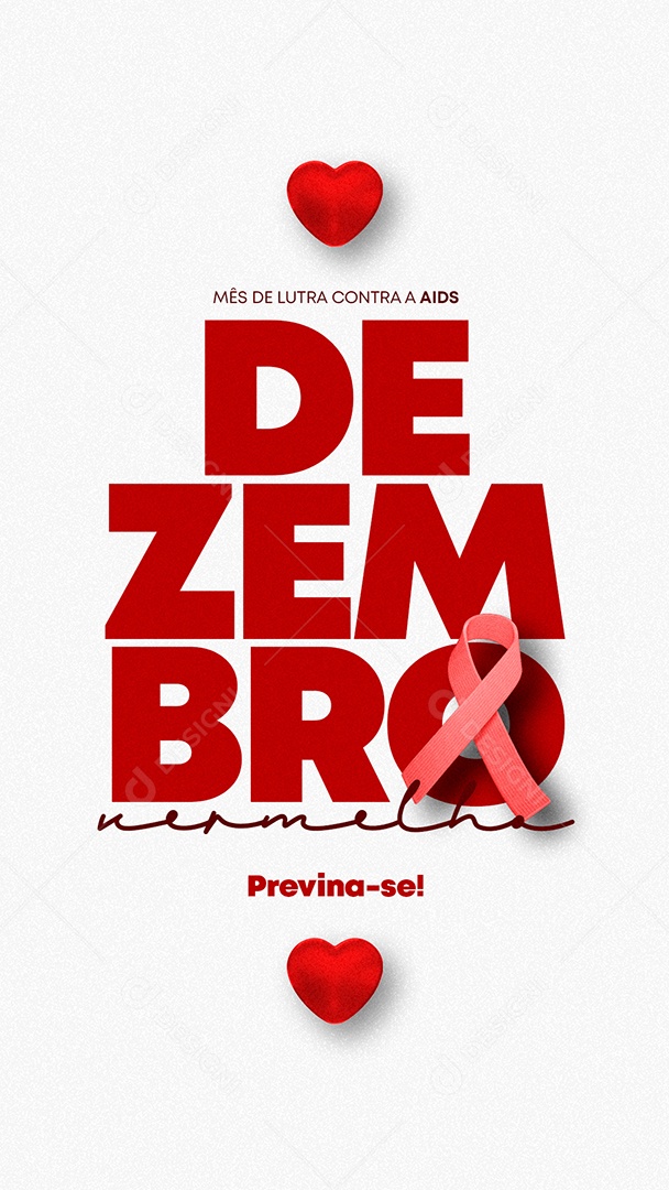 Story Mês de Luta Contra a AIDS Dezembro Vermelho Social Media PSD Editável