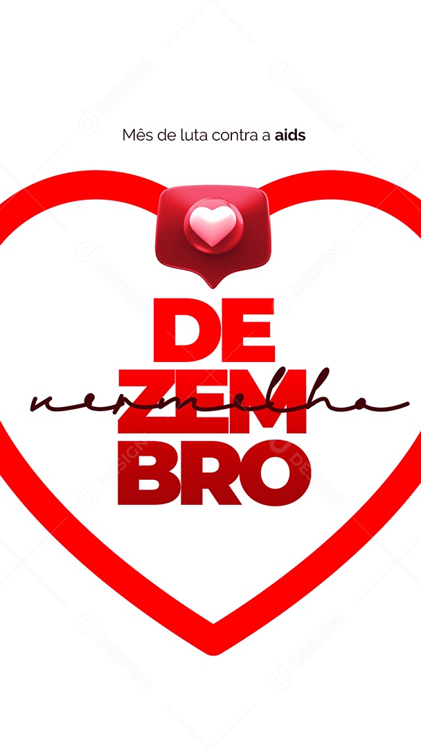Story Mês de Luta Contra a AIDS Dezembro Vermelho Social Media PSD Editável