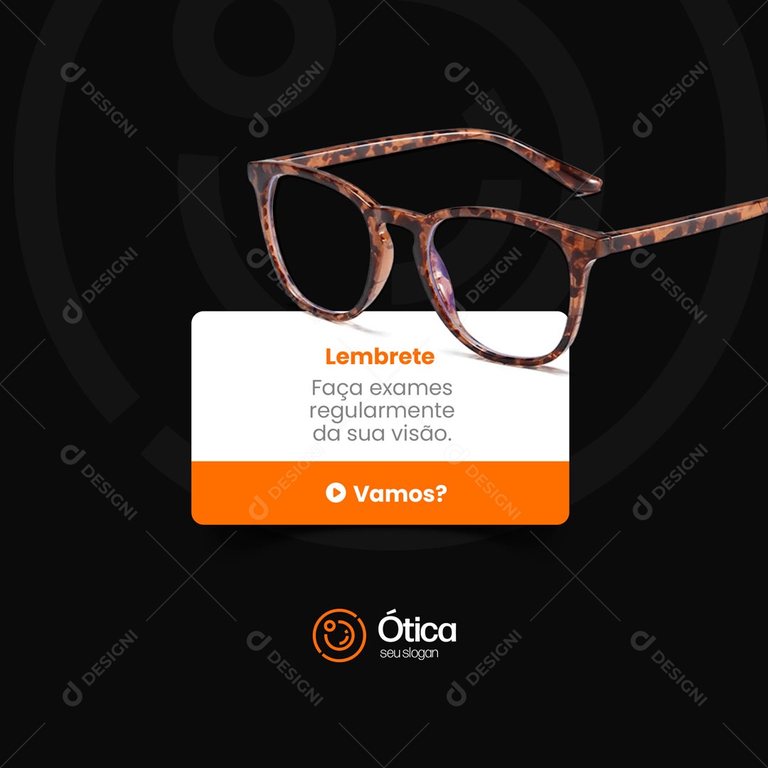 Faça Exames Regulamente da Sua Visão Oticas Social Media PSD Editável