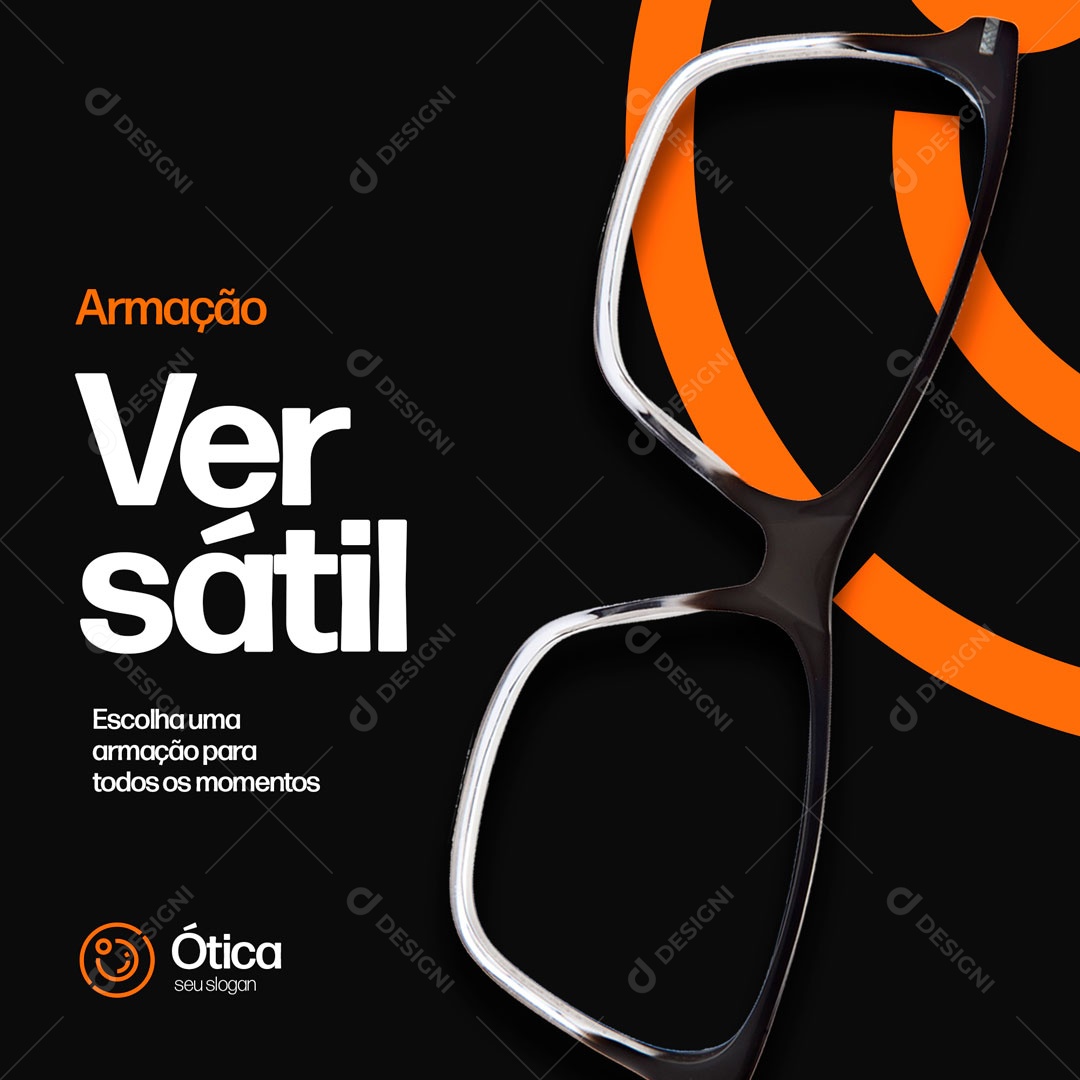 Armação Versátil Oticas Social Media PSD Editável