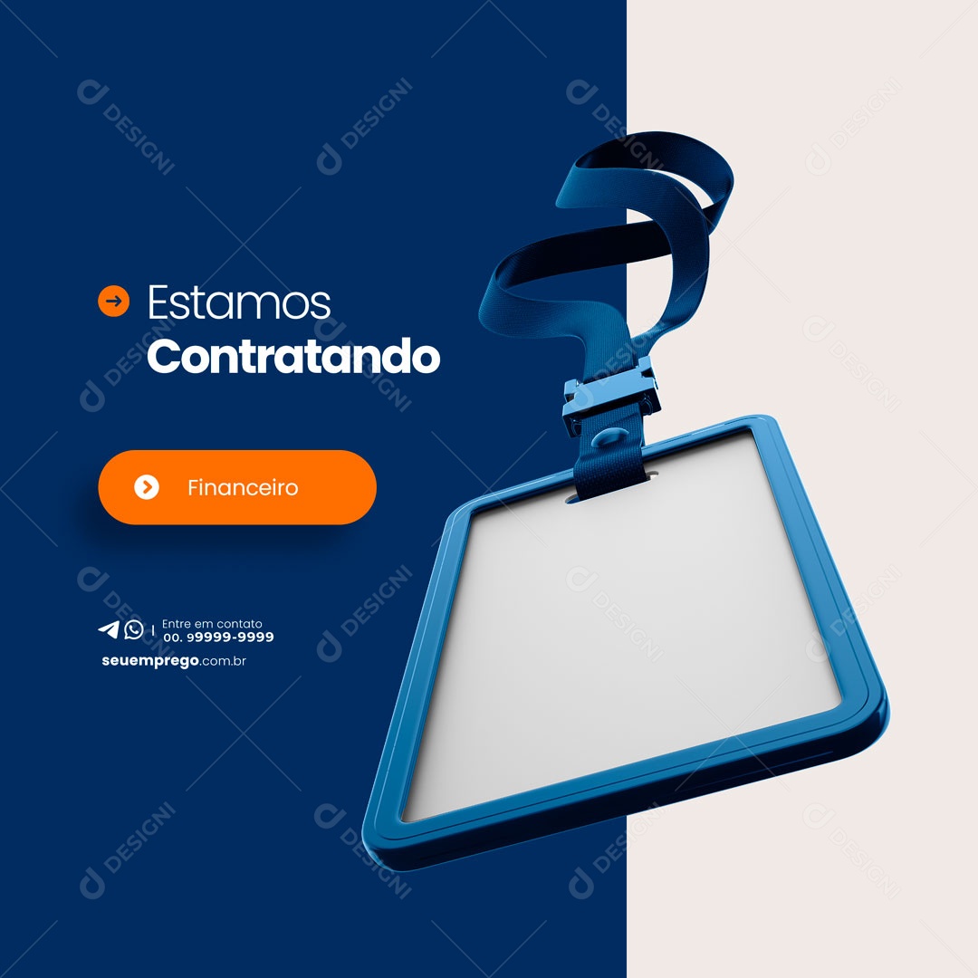 Estamos Contratando Contador Financeiro Social Media PSD Editável