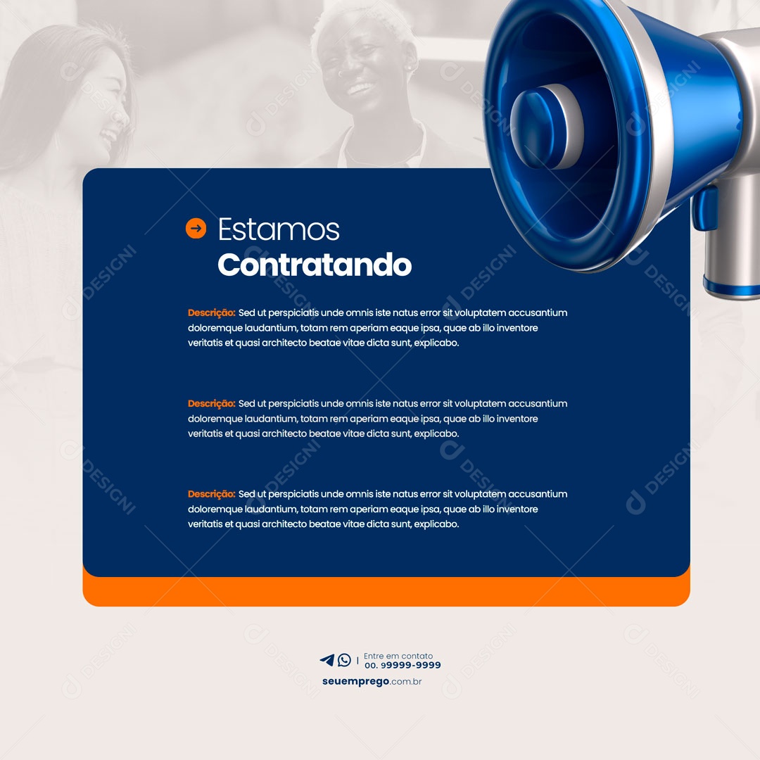 Estamos Contratando Vagas de Financeiro Social Media PSD Editável