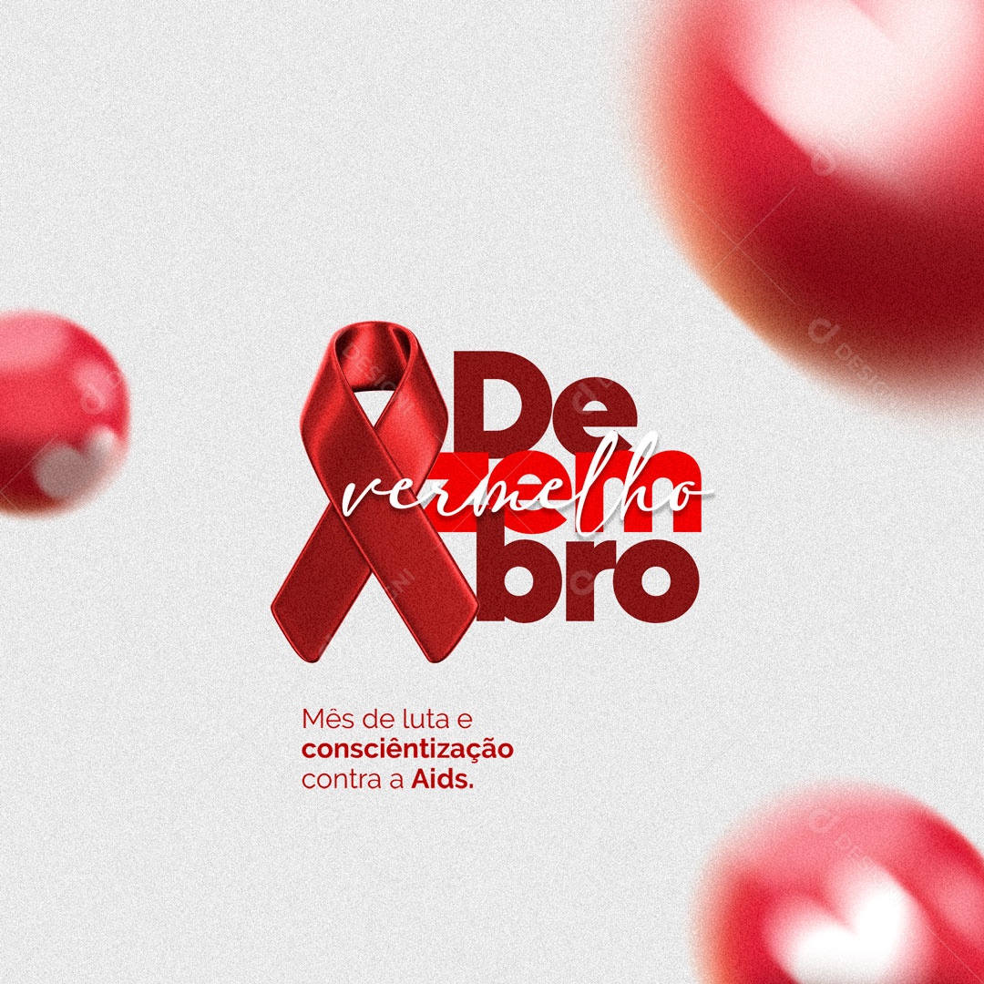 Mês de Luta e Conscientização Contra a AIDS Dezembro Vermelho Social Media PSD Editável