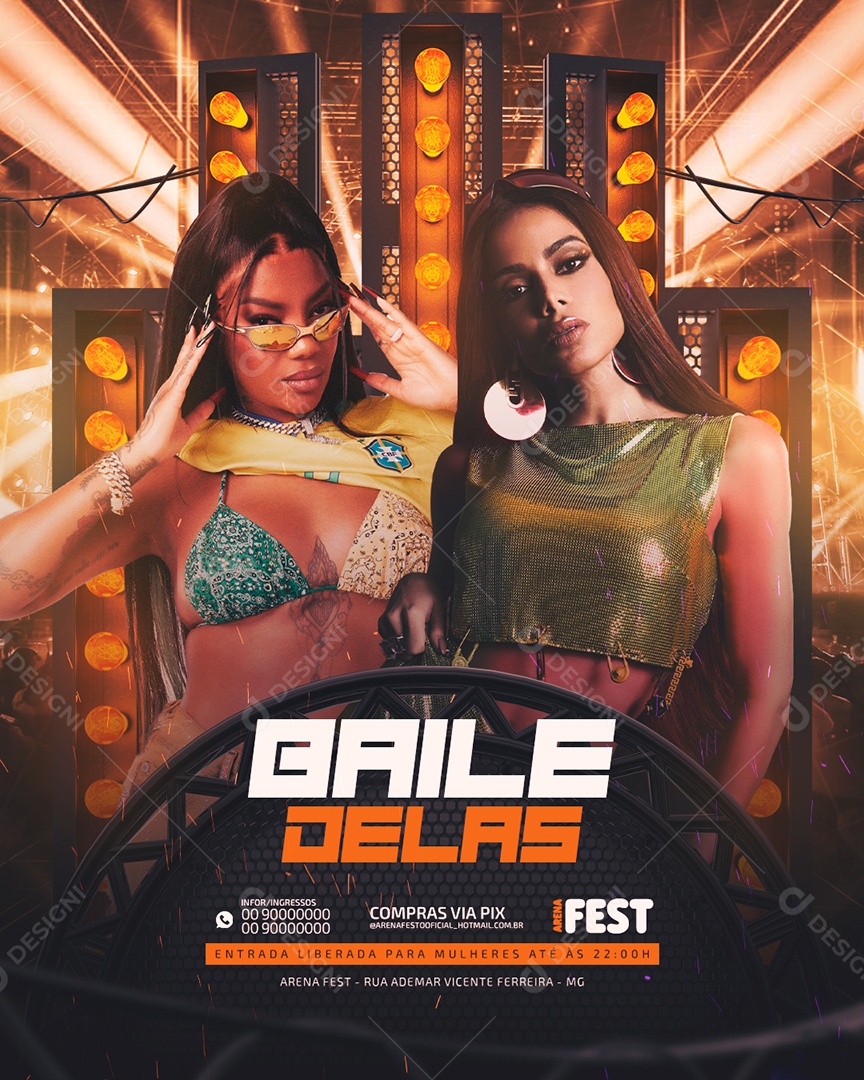 Flyer Show Baile Delas Anitta e Ludmilla Social Media PSD Editável