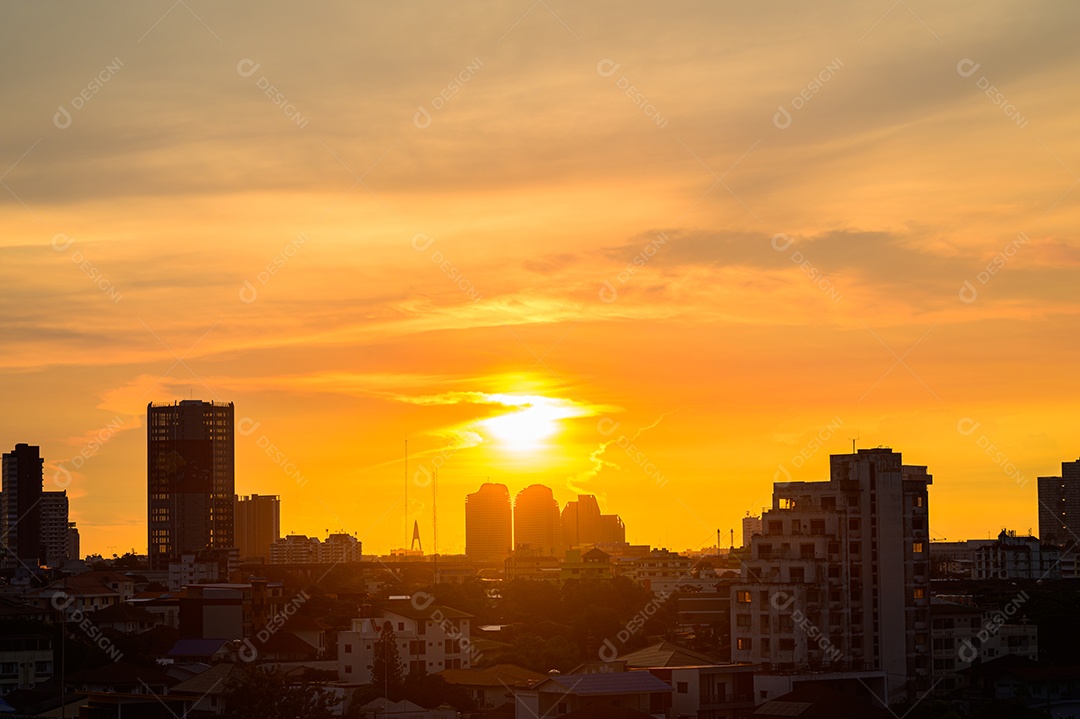 Cidade, residência, residência, o negócio, comércio, escritório à noite