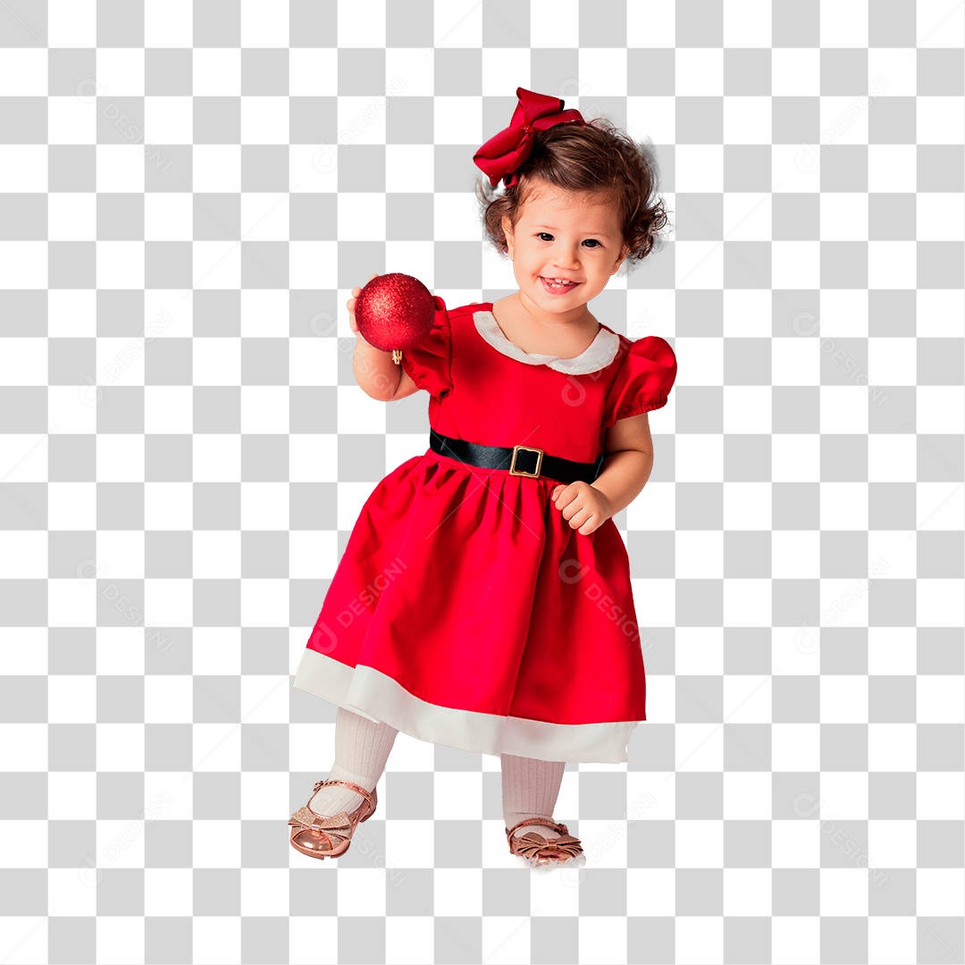Criança com Roupa Natalina PNG Transparente
