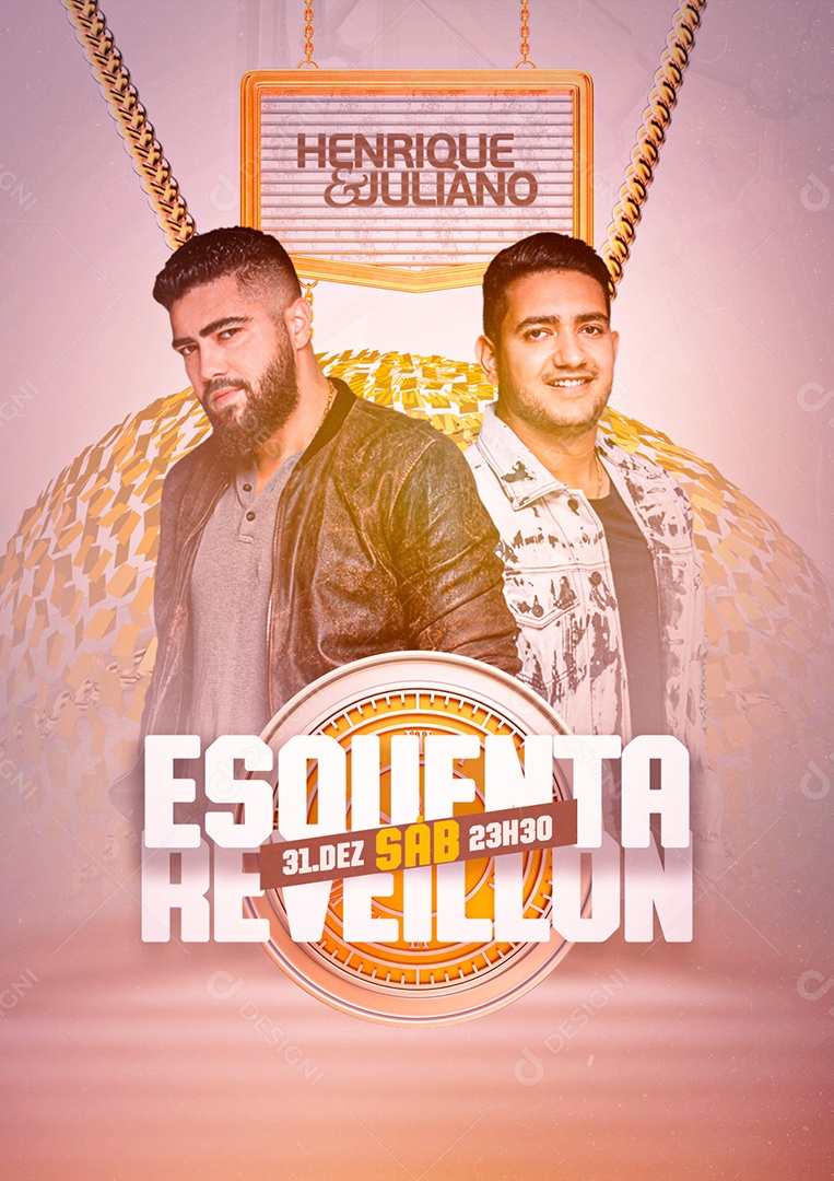 Esquenta Reveillon Henrique & Juliano Flyer Social Media PSD Editável