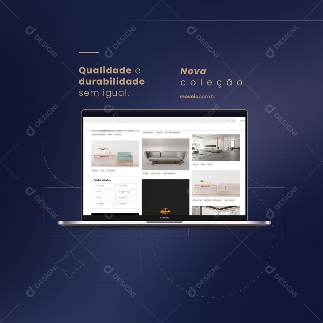 Qualidade e Durabilidade Loja de Móveis Social Media PSD Editável