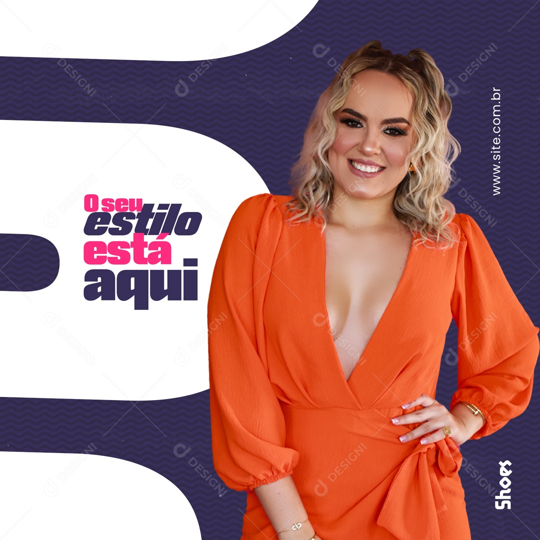 O Seu Estilo Está Aqui Loja de Calçados Social Media PSD Editável